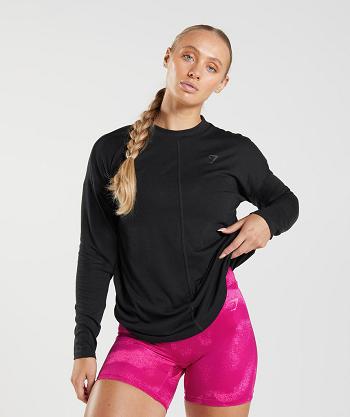 Dámské T Shirts Gymshark Gs Power Long Sleeve Černé | CZ 3291CTV